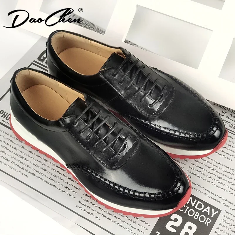 

Luxury Brand Genuine Leather Mens Sneakers Comfortable Oxford Classic Casual Shoes for Men Outdoor Walking Street Flat Footwear