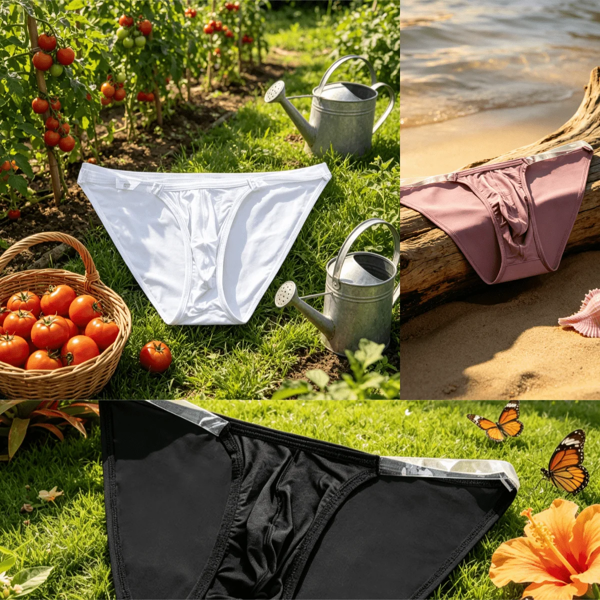 Men's Briefs With Thin Side Straps Soft Skin Friendly Fabric 3D Pouch Low Rise Slim Cut Casual Underwear For Home And Vacation