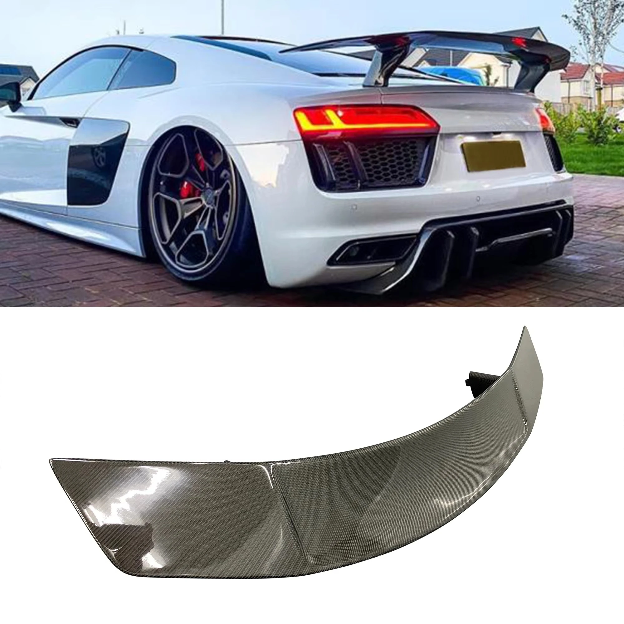 

R8 GEN2 2017-2019 – V-Shaped Carbon Fiber Rear Spoiler (Hot Sale)