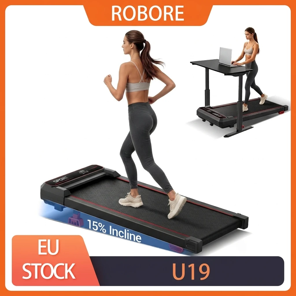 Tapis de course Robore U19 pour la maison avec inclinaison de 15 %, tapis de marche 8 km/h, charge maximale 120 kg