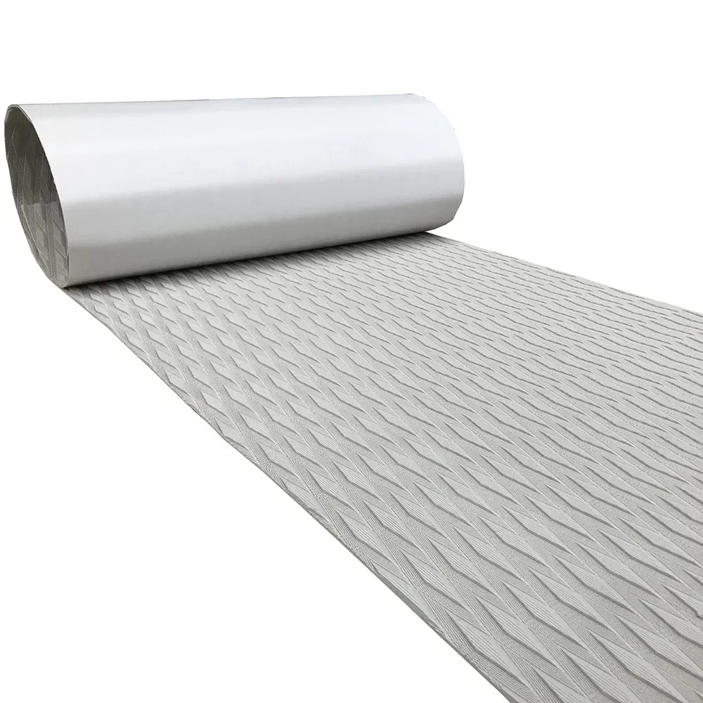 Diamond Lines EVA Foam Bootdekmat voor kajak Zelfklevende vloermatten Fishin Marine Yacht Traction Grip Pad Grijs