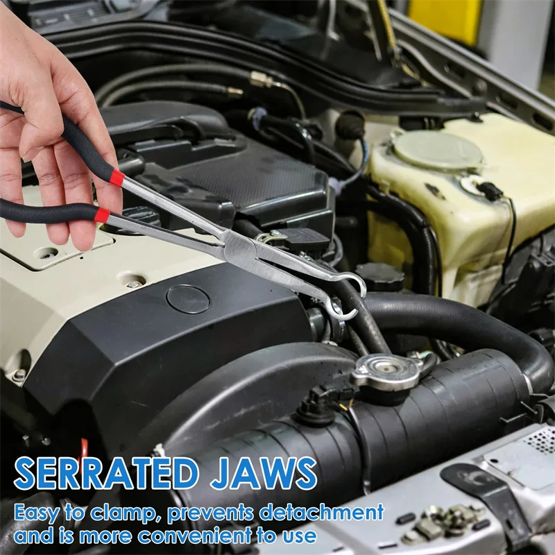 قطعة واحدة من كماشة الأنف الطويلة عالية الجودة مقاس 11 بوصة مع أطراف منحنية ومستقيمة - مثالية لتطبيقات الصناعية وإصلاح السيارات #4