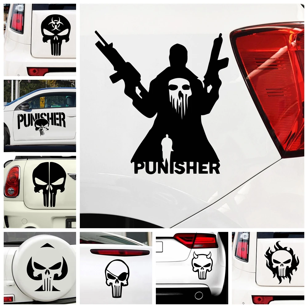 Punishment Terminator, Cool Alternative Cartoon Waterproof vinyl Car Sticker Accessories, can be pasted on windows, doors