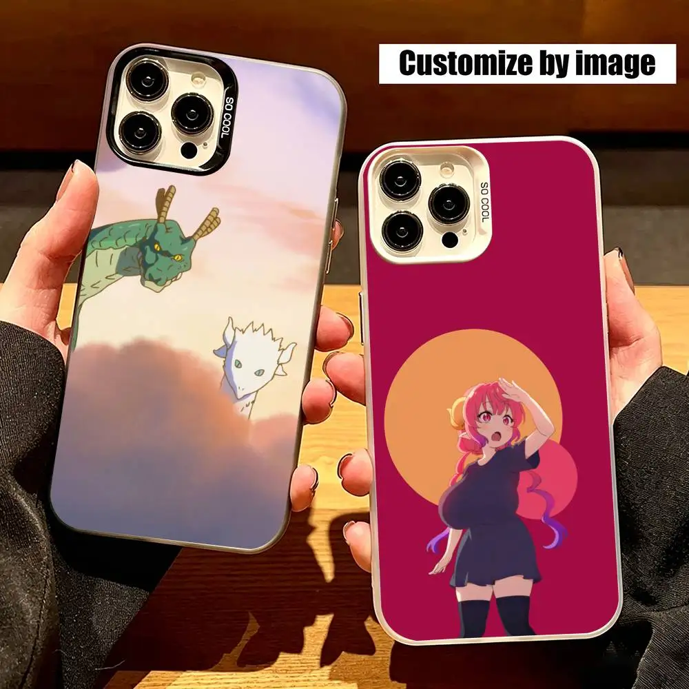 Tohru D-Dragon Maid Ilulu Anime Phone Case For IPhone 17,16,15,14,13,12, Plus,Pro Max,XS,Gray Silver Phone Case Funda Cover
