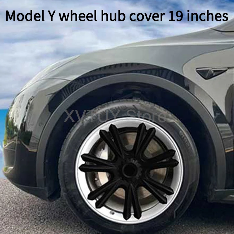 

19 Inch Hub Cap Design for Tesla Model Y 4PCS Automobile High Performance Replacemen Blade Wheel Cap Full Rim Cover Accessories
