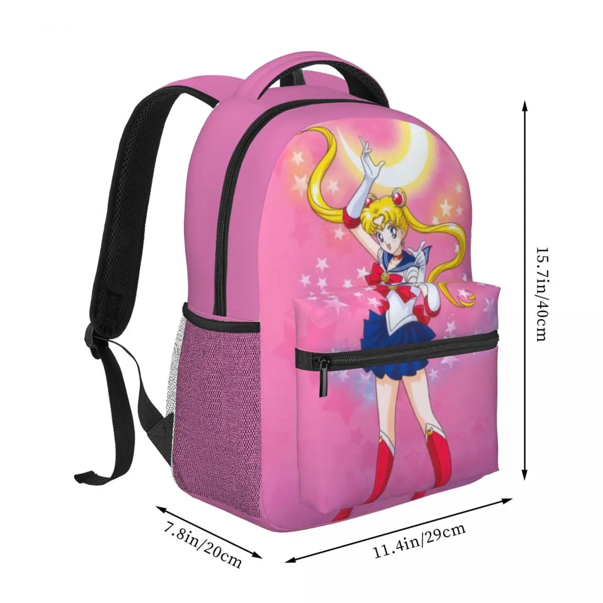 Mooi Meisje-Matroos-Maan Kawaii Rugzak Waterdichte Schooltas Voor Tiener Meisje Student Boek Tas Schattig Bagpack 16Inch