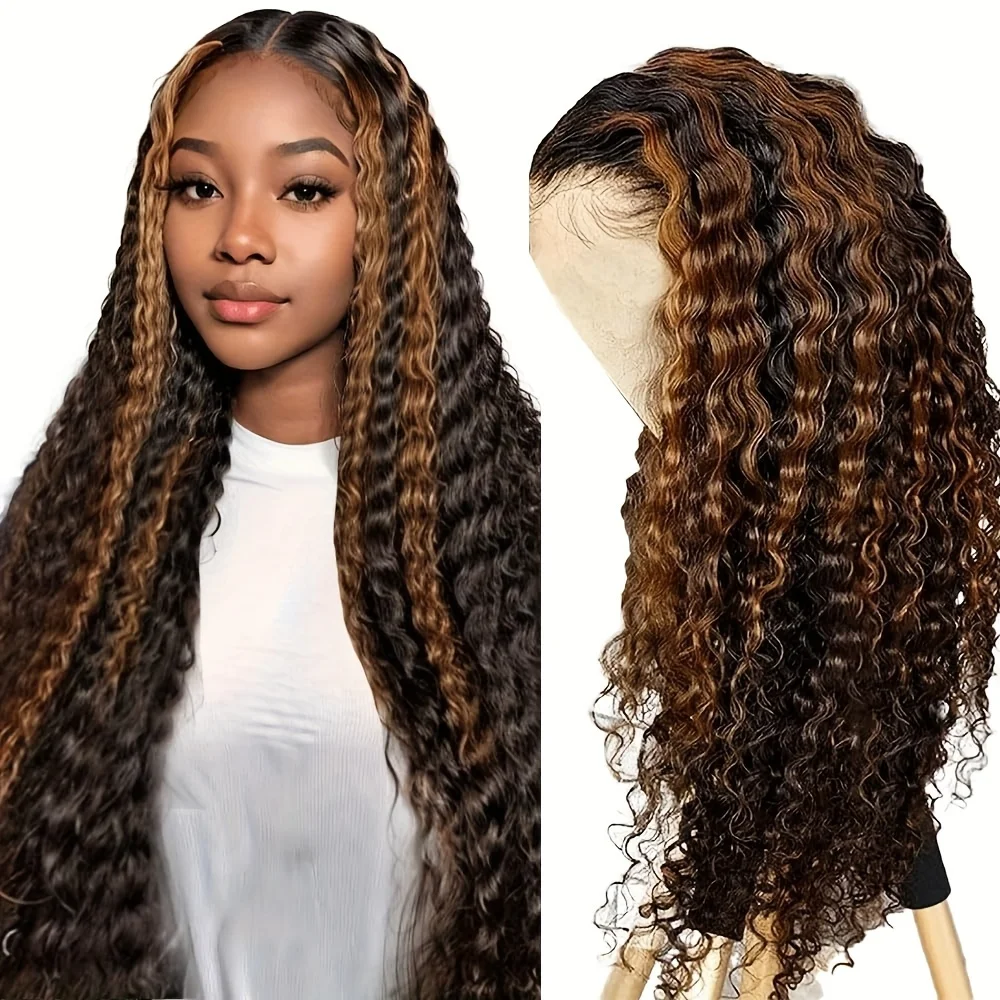 

Парик из натуральных волос с глубокой волной, плотность 250%, с эффектом омбре, 13x6 HD кружевной фронтальный парик P1B30, 100% натуральные волосы, предварительно проработанный, для женщин, 38 дюймов