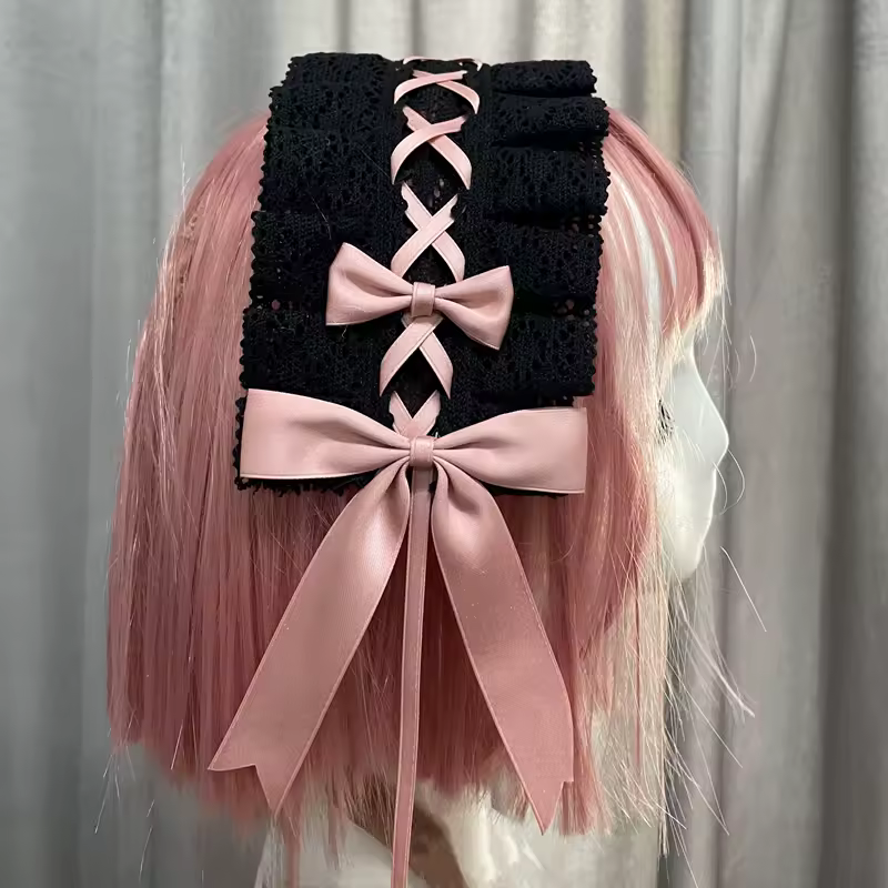 Lovely Bowknot Sweet Lolita Lace Flower Hair Hoop Anime Maid Cosplay Headband Headwear Accessory Hand Made Wholesale - Image 11