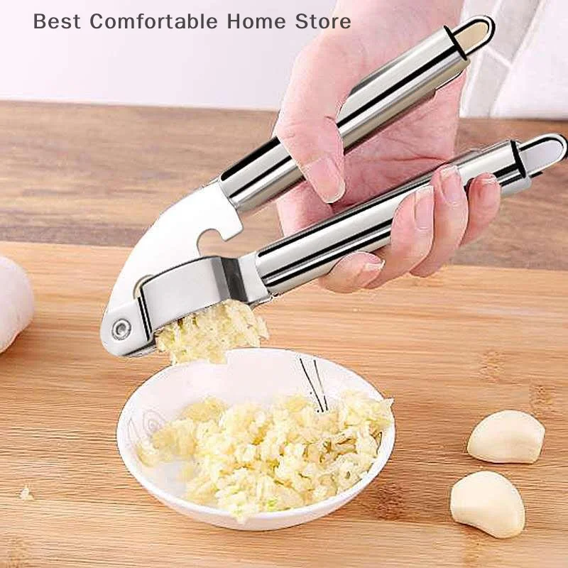

Removable Stainless Steel Garlic Press Crusher Kitchen Cooking Vegetables Ginger Squeezer Masher Handheld Ginger Mincer Tools