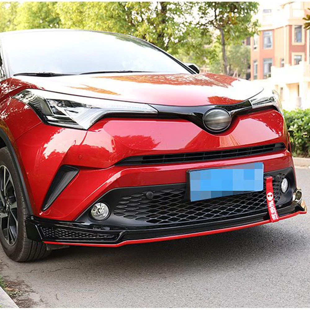 

For Toyota C-HR CHR 2018 2019 Front Bumper Lip Chin Spoiler Splitter Diffuser Bodykit Guard Deflector Carbon Car