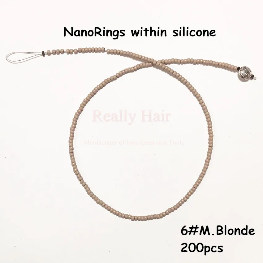 Convenient 200pcs NanoRings Hair extension(without hook needle) NanoRingsWithinSilicone hair extension tool kits