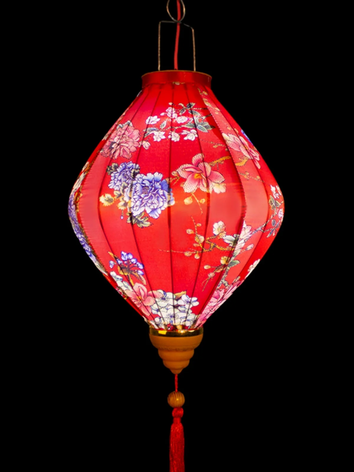 

Новогодний золотой фонарь с тиснением в виде пиона, уличный декоративный фонарь в китайском стиле, складной, из атласного материала, с полуоткрытым верхом