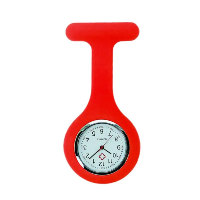 Simple Solid Color Silicone Pocket Watch Nurse Watch Brooch Corset Pocket Watch Pocket Watch Quartz Movement Watch 14 Colors