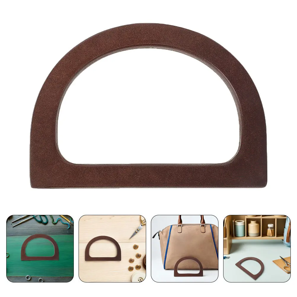 

6pcs Wooden D Shaped Bag Handles Natural Handbag Grip Ergonomic Design For Diy Tote Beach Bags Replacement Hardware Accessories