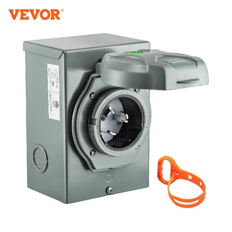 VEVOR ETL Listed 10AWG 50 Amp Generator Power Twist & Lock Wall Mounted Inlet Box 3 Prongs for SS2-50P Emergency Power Shortage