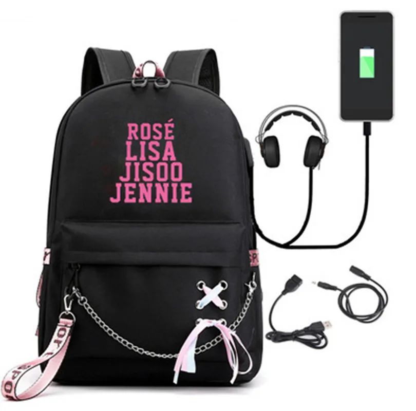 KPOP-mochila LISA ROSÉ JENNIE JISOO BORN PINK World Tour 2022, bolsa de hombros, Mochila deportiva escolar