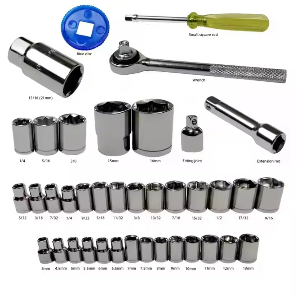 

High Quality 40 Piece Multi-Purpose Socket Tool Set Hex Wrench Household Combination Tool Ratchet Wrench Set Repair Kit