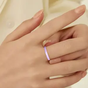 Erkekler ve kadınlar için seramik yüzükler, o-ring dairesel, rock-gotik, romantik, tatlı ve 9 renk tasarımı, pürüzsüz nişan, takı, parmak En iyi 10 satış-seramik rengi-no. 5