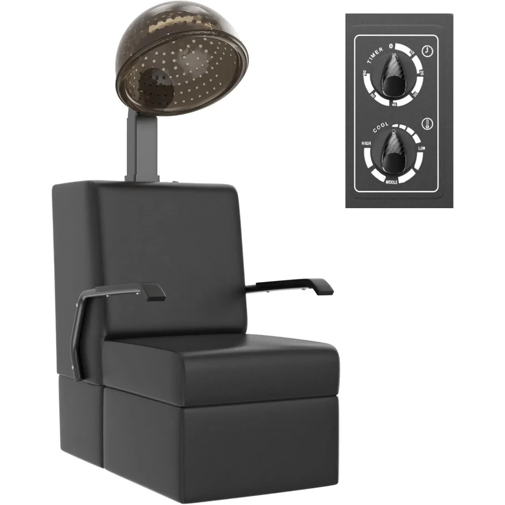 

Professional Hooded Hair Dryer Chair, 1000W Angle Height Adjustable Downdraft Hood, 60-Minute Timer, Temperature Control
