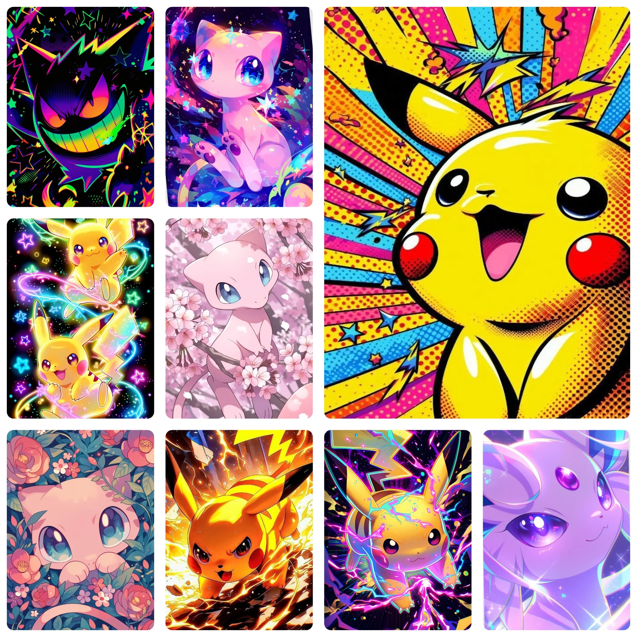 Pintura de diamantes DIY de Pokémon, estilo Pop-Art, lindo personaje de Poc