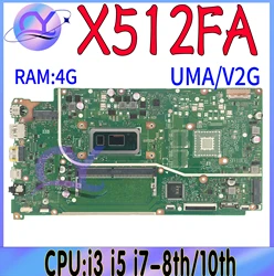 X512FA Mainboard For Asus VivoBook X512FB X512FF X712FA X712FB Laptop Motherboard With I3-I5-I7/8th-10th 4GB UMA/V2G