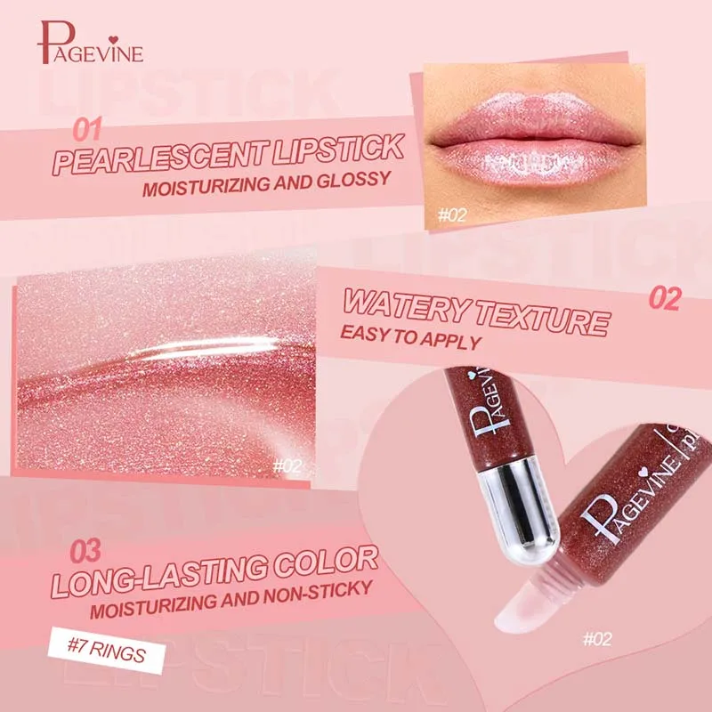 Cambio caldo Lucidalabbra viola Perlescente Lucido acquoso Lucidalabbra Trasparente Gitter Idratante Idratante Rimpolpante Lucidalabbra Trucco