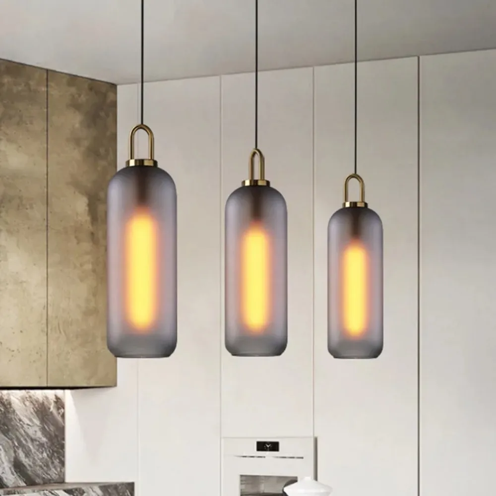 Nordic Smoke Grey Glazen Hanglampen Voor Eetkamer Hanglamp Slaapkamer Nachtkastje Trap Hanglamp