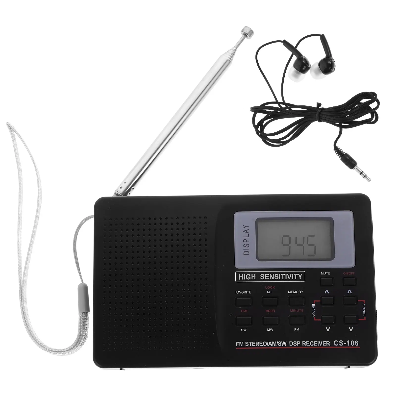 

Digital Radio Portable Fm Am Mw Mini Radio High Sensitivity Great Reception For Seniors Armband Included Without