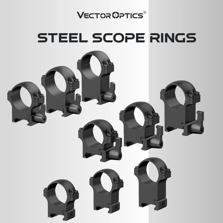 Vector Optics 2Pcs Rifle Scope Mount Ring Dia 25.4Mm 30Mm Low/middle/high Picatinny Weaver Ring Mounts for Hunting Tactical