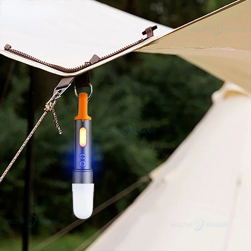 Oplaadbare USB-zaklamp Zoombare COB-zijlamp Krachtige zaklamp Multifunctionele kleurveranderende campinglantaarn met haak