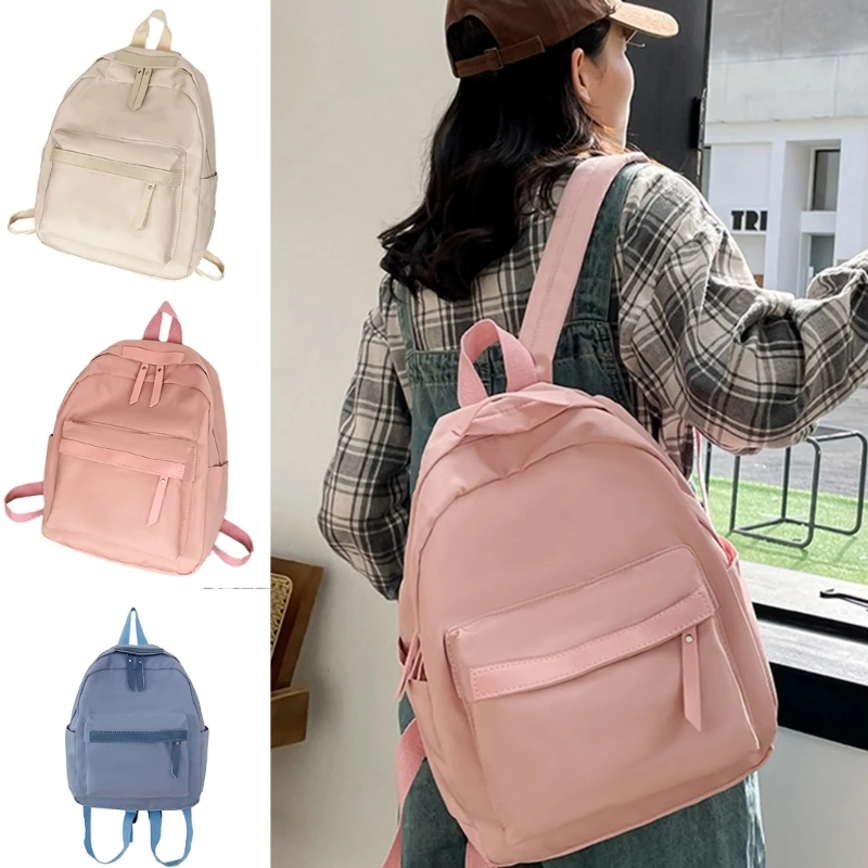 

Women Small Waterproof Nylon Backpack Adult Teens Student Large Capacity School Bookbag Female Casual All-match Travel Rucksack