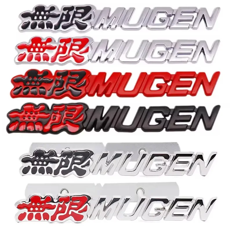 3D Metal Mugen Logo Emblem Car Front Hood Grill Rear Trunk Badge Sticker For Honda Civic Accord Type R Fit Jazz Brio CRV BRV URV