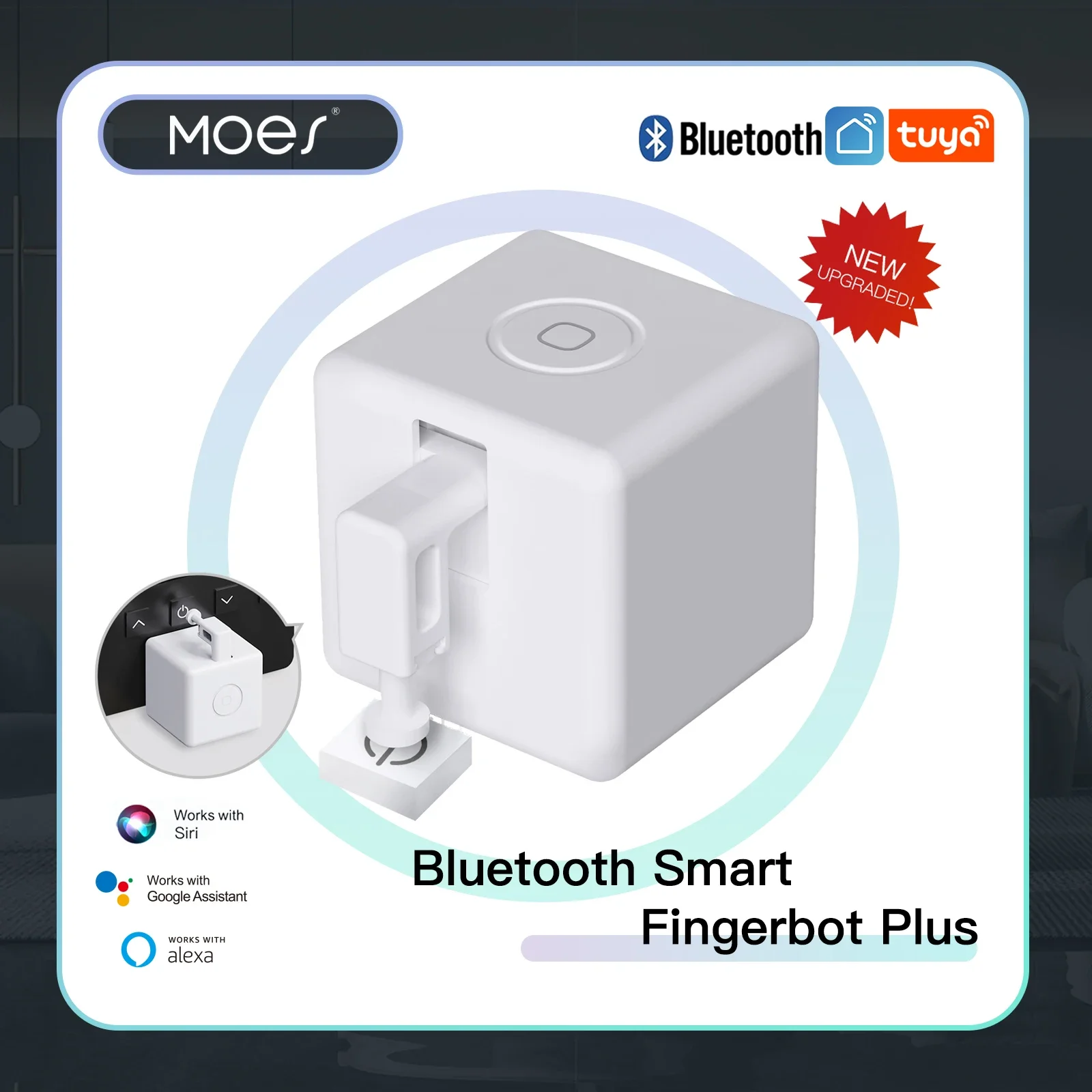 

MOES Tuya Fingerbot Кнопка Толкатель Новый Bluetooth-пальцевой робот Приложение Smart Life Автоматический переключатель Голосовое управление Alexa Google Home