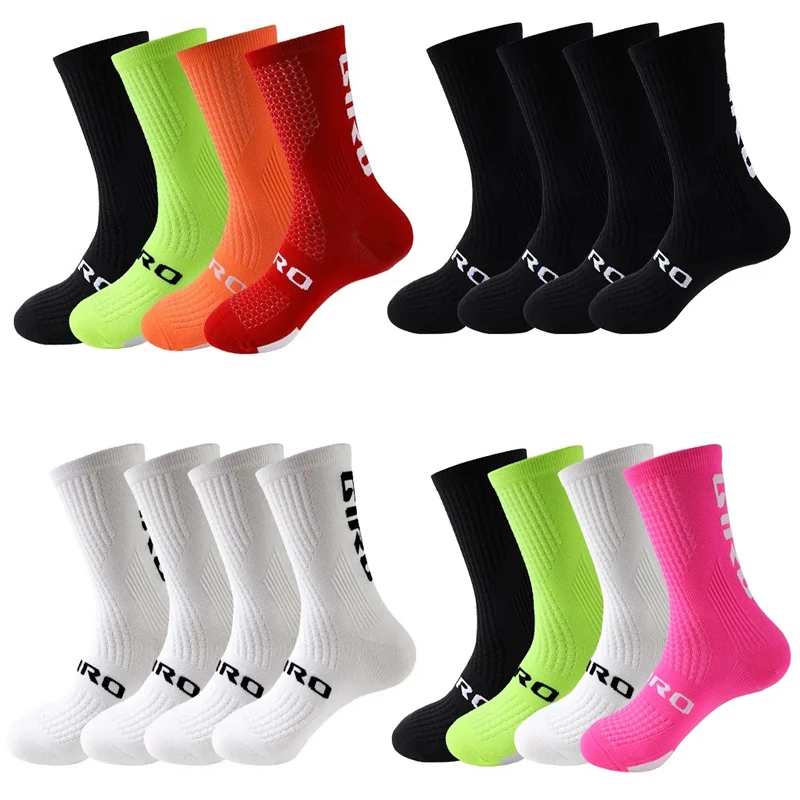 

4 Pairs Cycling Socks Men's High Quality Professional Biking Sweat Absorbing Breathable Running Outdoor Cycling Competition Sock