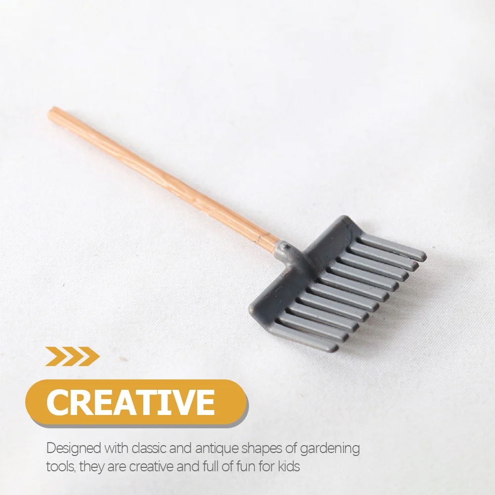 Mini pelle à râteau, outils de jardinage, ensemble créatif pour enfants, Mini scène de maison, décoration de paysage, jouet, 4 pièces