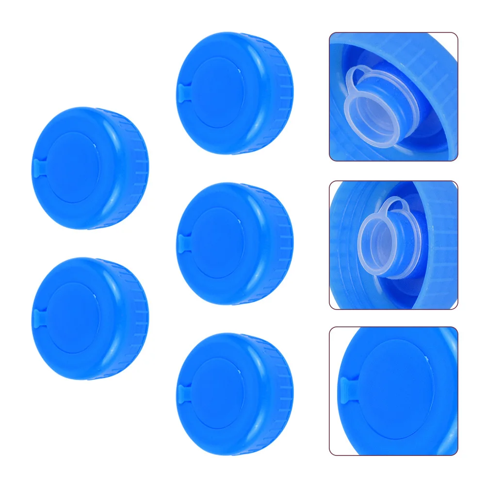 

5Pcs Water Bucket Caps Premium Pc Material Reusable Sealing Replacement Cover Fits Pressure Flat Slap Mouth Jugs Leak Proof