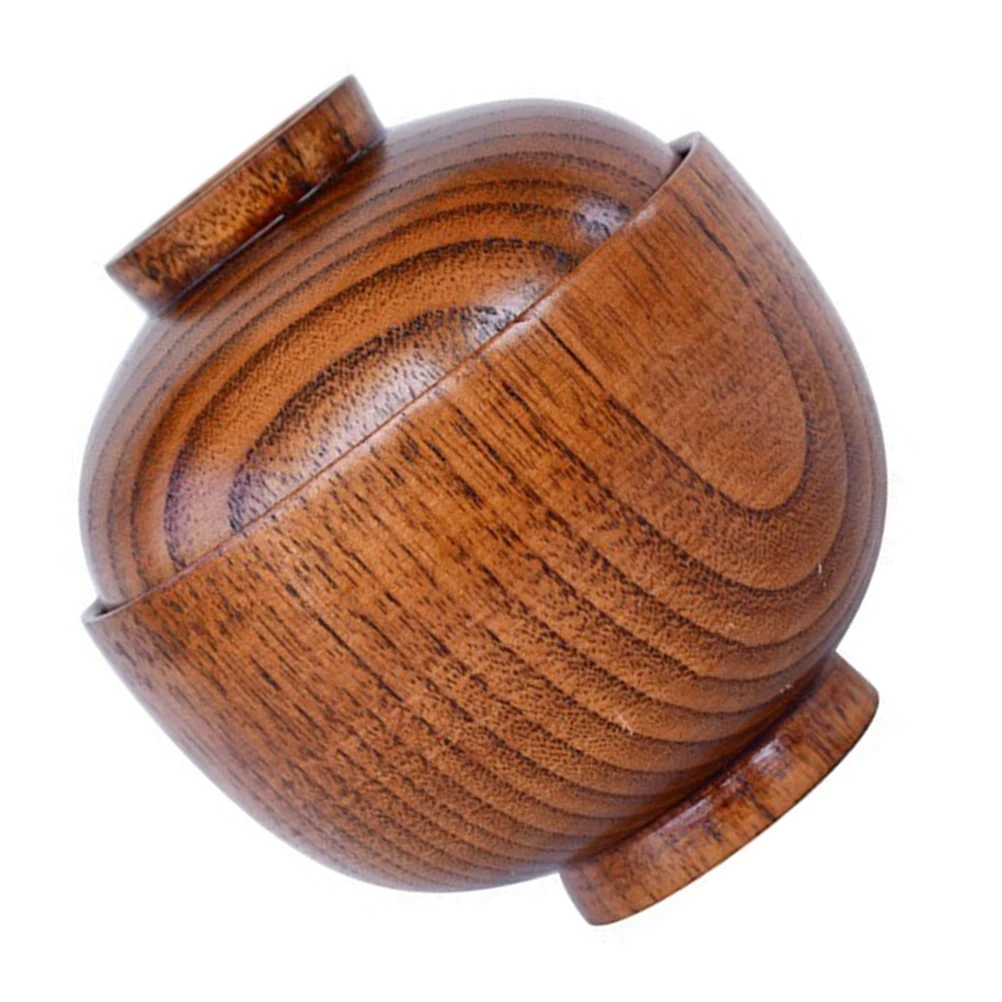 

Sour Jujube Wood Cover Bowl Small Bowls for Soup Household Child Multi Function Rice Wooden Lidded Food Serving Japanese