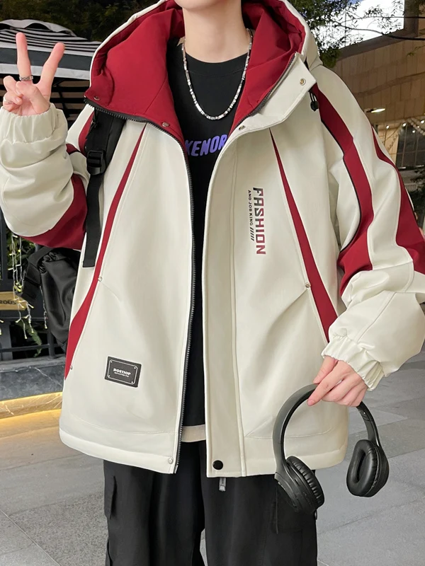 

Новая мужская демисезонная куртка 2026 года: свободный крой, модная, для подростков и старшеклассников, ветрозащитная, с длинными рукавами, на молнии