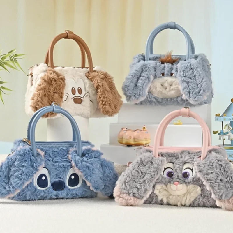 

Disney Potdemiel Fuzzy Plush Crossbody Shoulder Handbag Warm Cartoon Character For Daily Travel Shopping Gift For Women
