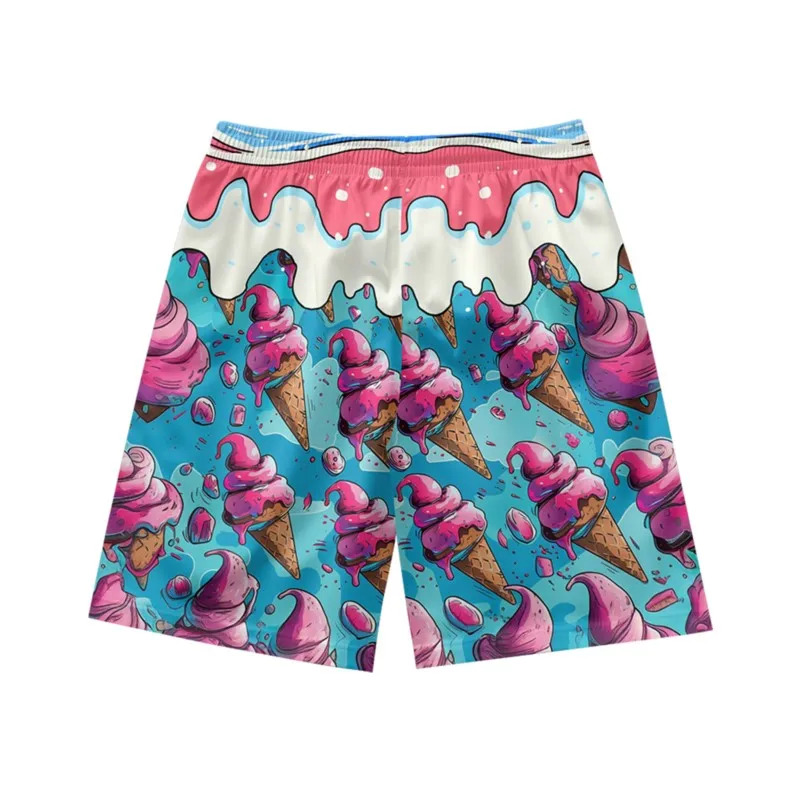 Ice cream print versatile temperament young casual personality loose fashion summer men's drawstring sports shorts