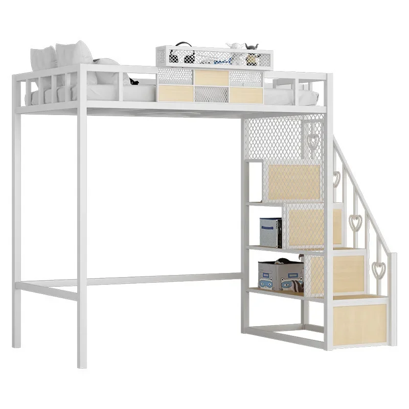 

Duplex second floor bed apartment loft elevated bed suspended wrought iron bed loft