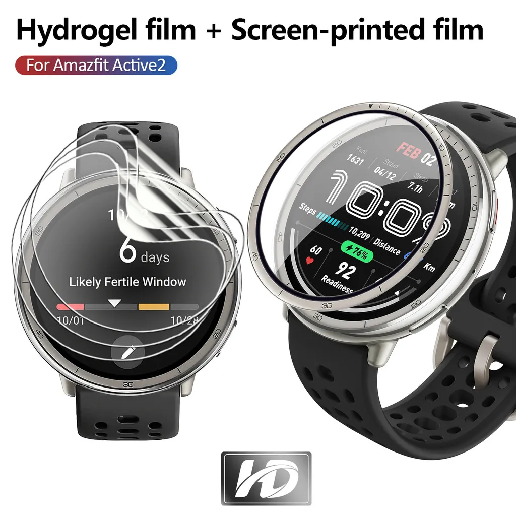 3-5PCS Curved Screen Protector FOR Amazfit Active 2 Active2 TPU Hydrogel Soft Film Ultra HD Full Coverage Protective Screen Film