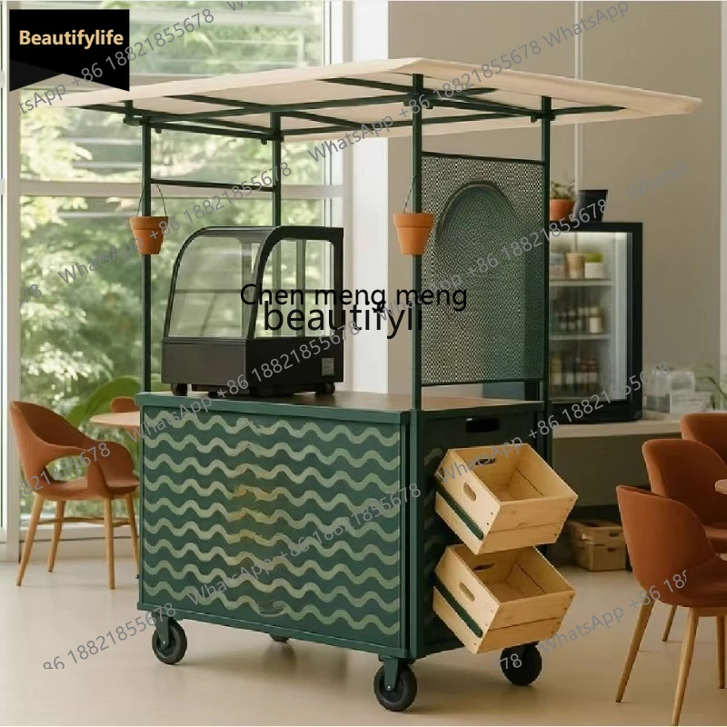 

Z189 a01 Creative Shopping Mall Traffic Display Trolley Multi-Functional Movable Store Decoration Flower Cart