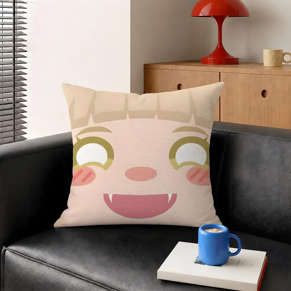 Anime My Hero Academia Himiko Toga MHA Cushion Cover Decorative Pillowcase Soft Short Plush Cozy Durable Sofa Home Decor Items