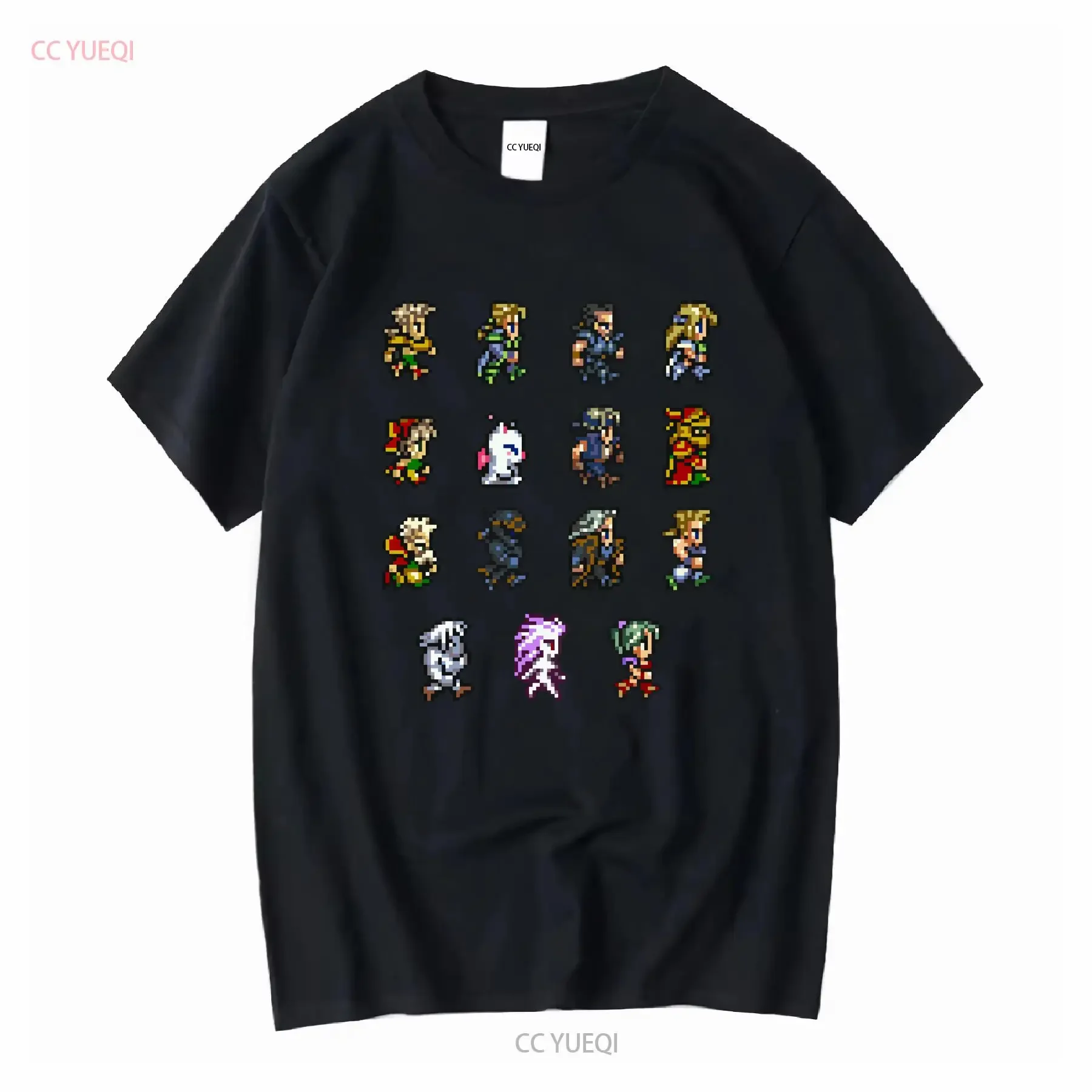 Final Fantasy VI Men's Black s Clothing Size S 3XL vintage Washed Unisex Slightly Stretched Top For Everyday Wear Soft homme