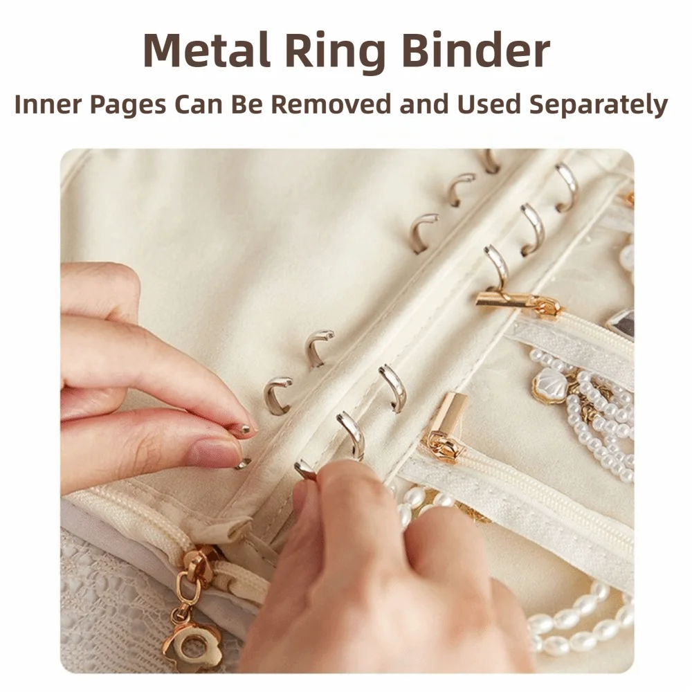 

Модный дорожный органайзер для ювелирных изделий, большая вместительная сумка для хранения ювелирных изделий с розовым узором, нежная прочная витрина для ювелирных изделий, дорожная витрина