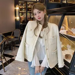 French Style Short White Jacket for Autumn and Winter Loose New Style Socialite Temperament High-end Top