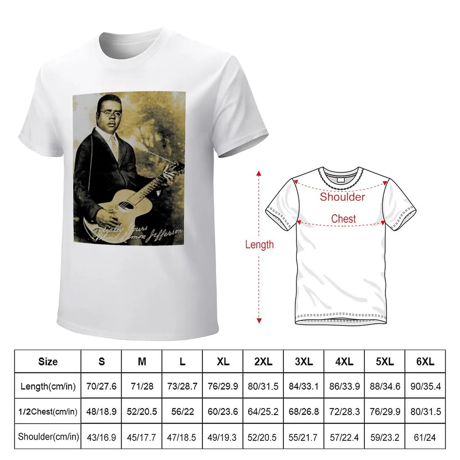 Blind Lemon Jefferson in Sepia T-Shirt vintage clothes sweat anime clothes men clothes