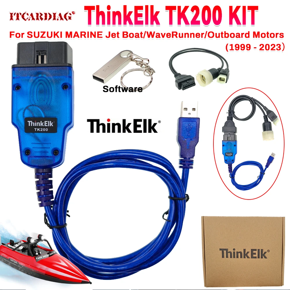 

ThinkElk TK200 Diagnostic CABLE KIT Scanner For SUZUKI MARINE Jet Boat/WaveRunner/Outboard Motors With Software