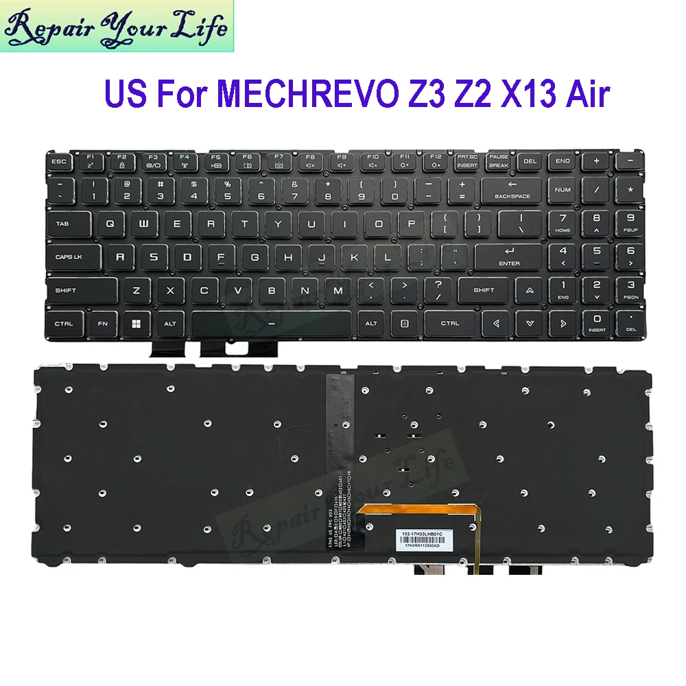 US Backlit Keyboard For MECHREVO Z3 Air Pro Z2 Air-s GM5TGEO Z3 S2 Z2 X3 AIR TFM17H33K098526 002-17H33LHB11 Backlight Teclado